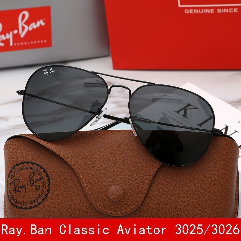 Kính râm đen Rayban rb classic aviator 3026 3025