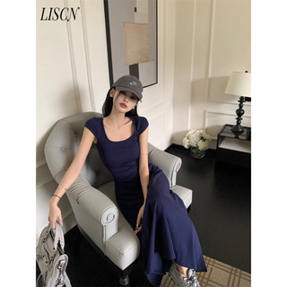 LISCN váy Đầm váy nữ body đầm thời trang Fashion Cổ điển Casual WLQ24308UL 19Z240507