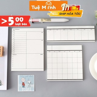 Tập 50 tờ note thời khoá biểu xinh xắn tiện lợi, giấy ghi chú lập kế hoạch planner Vpp Tuệ Minh