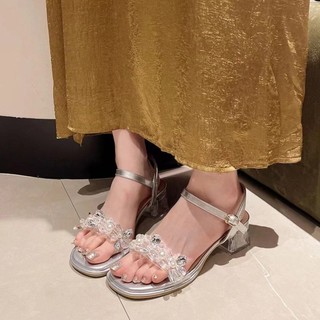Giày Sandal Cao Cấp Gót Chunky kiểu Pháp