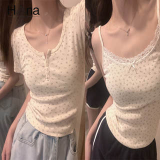 Áo sơ mi ngắn tay ZHECHONGWomen, họa tiết vai mỏng vừa vặn mùa hè mới, váy hoa nhỏ dễ thương