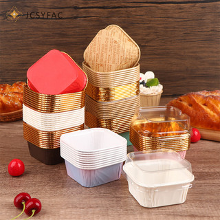 Jcsyfac 10 Chiếc Muffin Bánh Giấy Cốc Vuông Cupcake Lót Nướng Muffin Hộp Cốc Mới