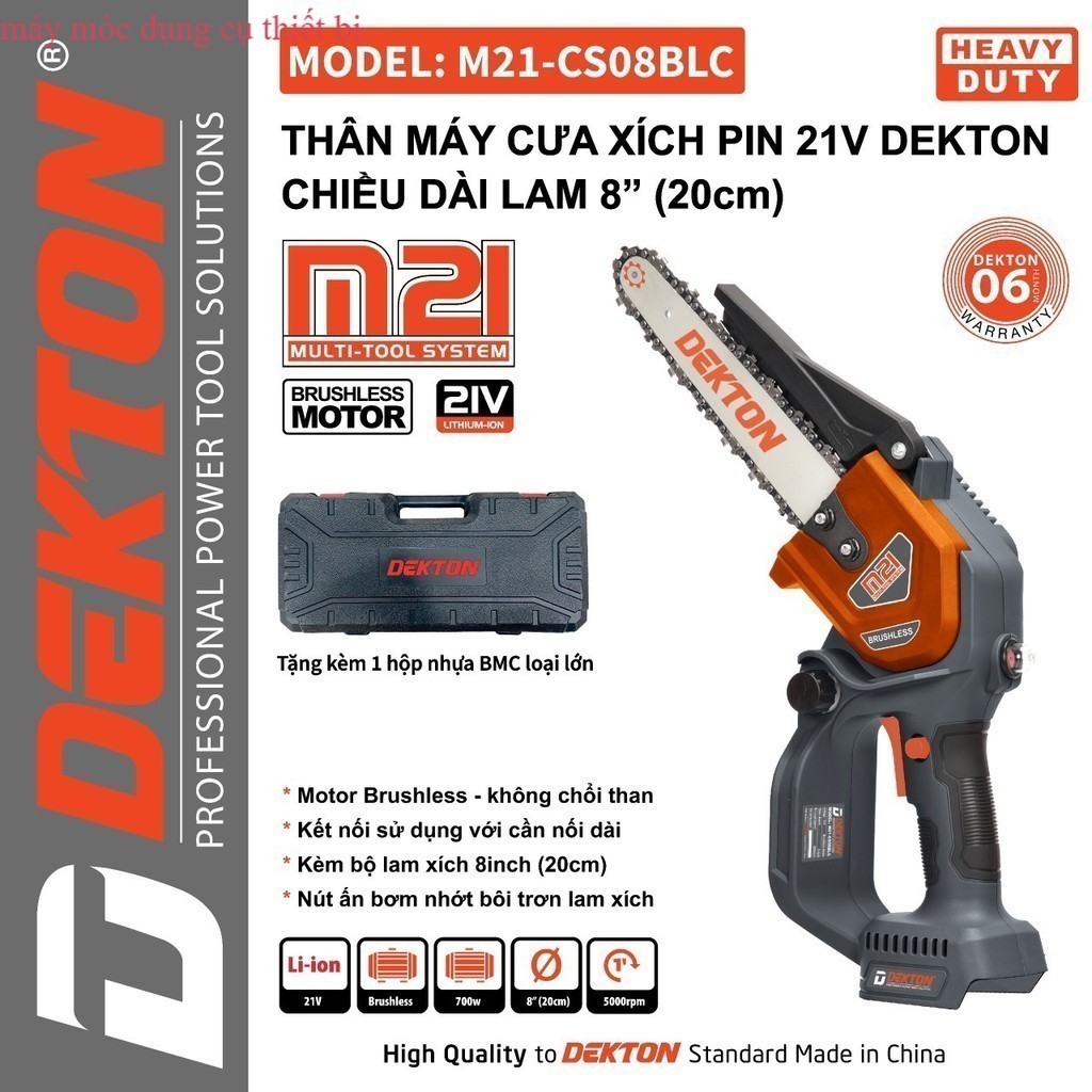Máy Cưa Xích 8Inch Dekton M21-CS08BLC  Motor Brushless Chính hãng GIÁ TỐT SHOP MÁY MÓC TB