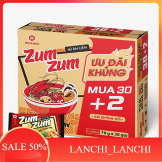 Mì ZumZum Tôm chua cay One One 60g thùng 30 ăn liền 1k 3 hảo ba Mihamex tôm miền hảo gấu bình đại indomie trẻ em Zum Zum