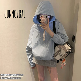 Áo hoodie nữ JUNNOVGAL Plus Size Màu trơn giản dị Phong cách mới dài tay phù hợp