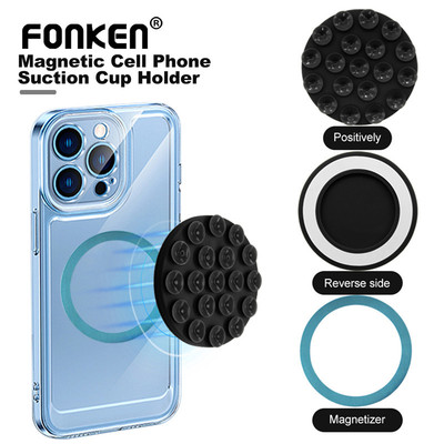 Fonken Từ Hút Điện Thoại Gắn Silicon Hút Điện Thoại Ốp Lưng Cầm Tay Giá Đỡ Gương Không Tay Tắm Giá Đỡ Điện Thoại