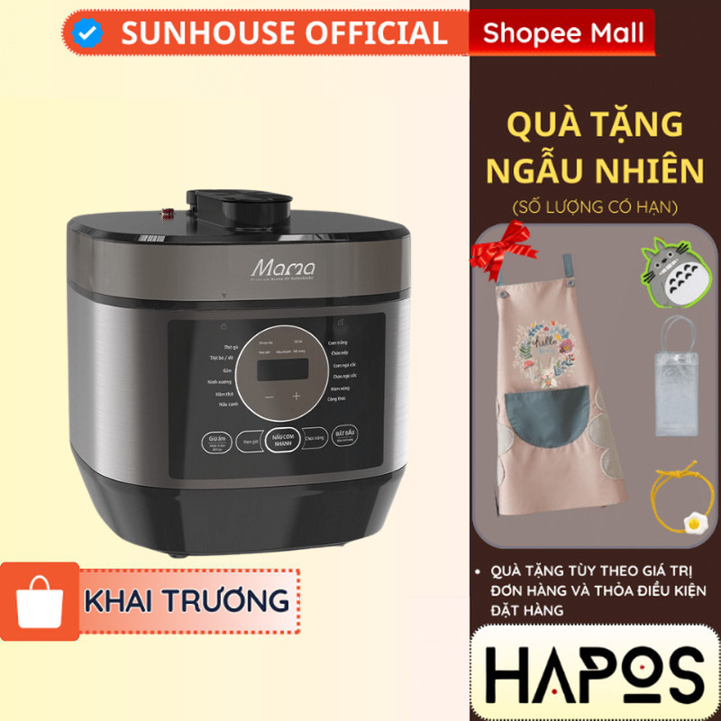 Nồi áp suất điện tử đa năng 5L Sunhouse Mama Chính hãng đa năng 12 chế độ nấu SHD1580 - BH 12 THÁNG- HAPOS SUNHOUSE