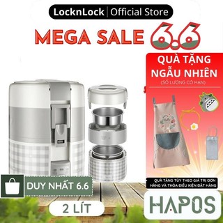 Hộp cơm điện LocknLock 2 lít nấu và hâm nóng thức ăn cùng lúc EJR216 có 3 ngăn riêng - BH 24 Tháng - HAPOS OFFICIAL