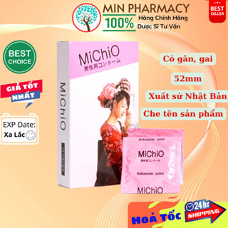  Bao Cao Su Nhật Bản Michio gân gai siêu mỏng  hộp 12 cái  - Minpharmacy 