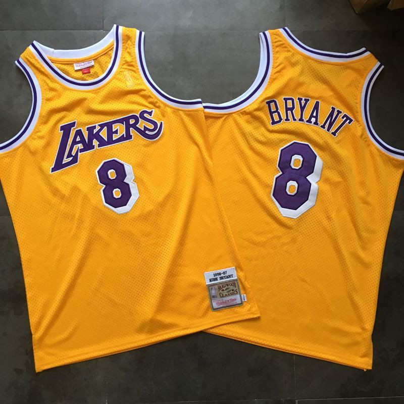Áo bóng rổ nam chính hãng mới Lakers #8 Áo đấu kobe Bryant màu vàng