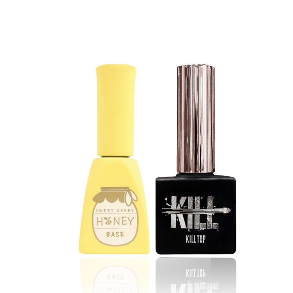 Sweet Candy Nail - Combo bộ đôi gel nền và Top gel bóng cơ bản Sweet candy Hàn quốc Honey Base + Kil
