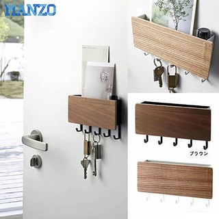 Kệ gỗ treo tường móc chìa khóa / nón / áo khoác tiện dụng