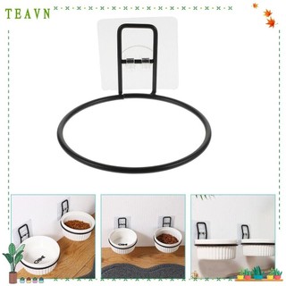 Giá để thức ăn cho thú cưng TEAVN, Kệ cho chó ăn chống đầu treo tường, Giá đỡ đĩa ăn bằng sắt đen có thể sấy khô tại nhà