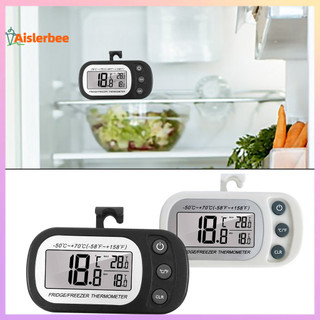 Aislerbee Nhiệt kế tủ lạnh kỹ thuật số Màn hình LCD lớn ic Treo tủ lạnh chống nước Tủ đông Máy đo nhiệt độ điện tử Tiện ích nhà bếp