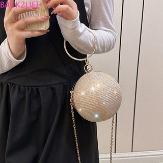 Túi xách đeo vai / xách tay / đeo vai / cầm tay đính đá lấp lánh kiểu pháp có sức chứa lớn dự tiệc tối back2lie cho nữ