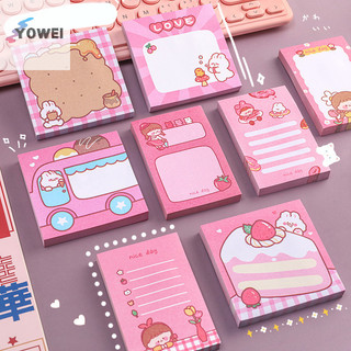 Yowei Brae Bunny Sticky Note Dễ Thương Note Pad Sinh Viên Notebook Note Pad Có Thể