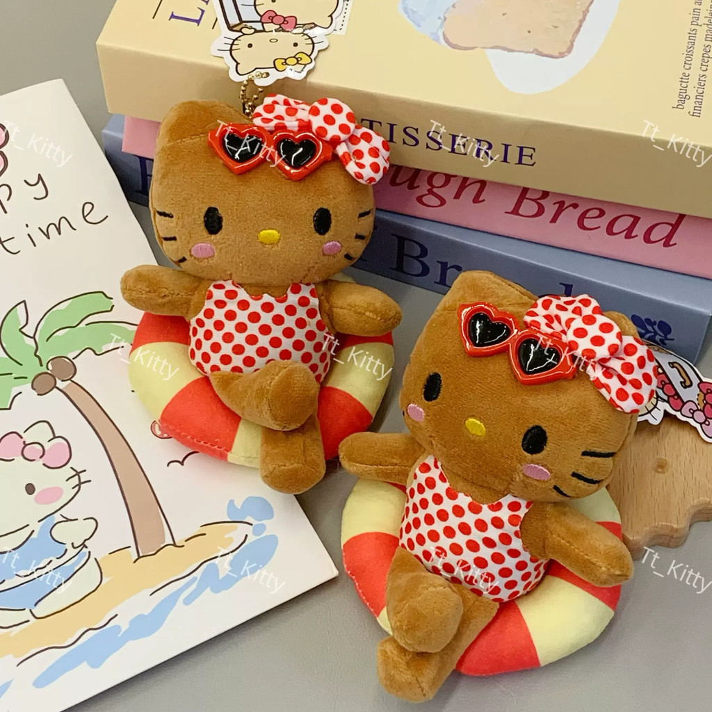 Mới Hawaii Đỏ Chấm Bi Bơi Vòng hellokitty Túi Mặt Dây Chuyền Erlang Chân kt Mặt Dây Chuyền