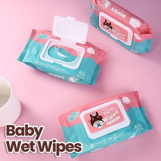 Khăn giấy ướt, khăn giấy ướt 80 tờ, giấy ướt Baby Wipes tiện dụng