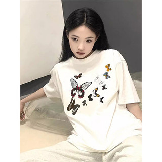 Hiixiivi 100% Cotton Mới Oversize Unisex Áo Thun Tay Ngắn In Hình Nữ Tee Nữ Baggy Cổ Tròn Rời Nhân Quả 2024 Cao Cấp