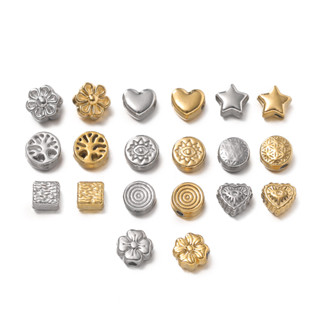  St. kunkka 10 Chiếc Thép Không Gỉ Miếng Đệm Hạt Phong Cách Hỗn Hợp Mạ Chân Không Hạt Hoa Cho DIY Vòng Tay Vòng Cổ Làm 