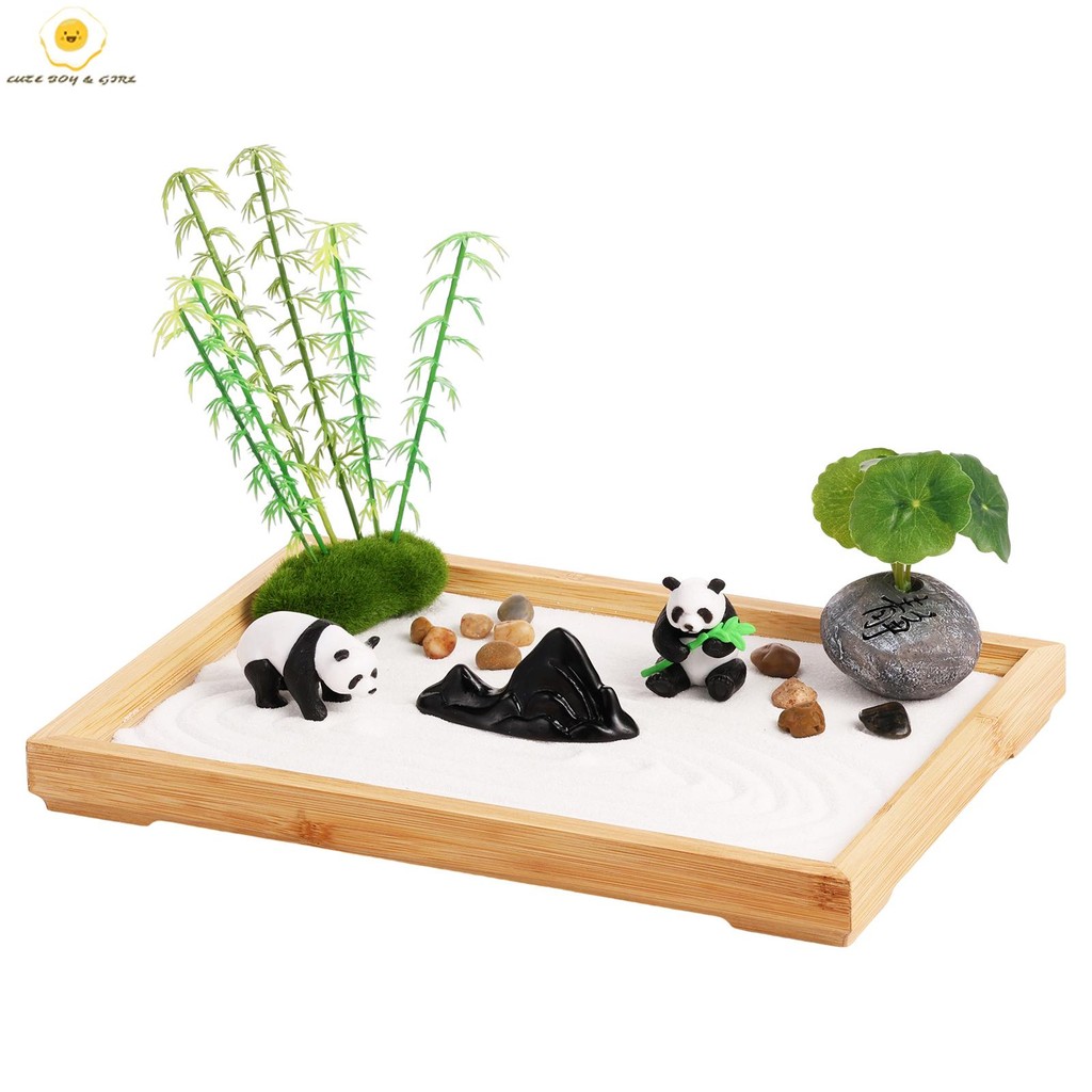 Panda Zen Gardens Mồi Trang Trí Thư Giãn Mini Zen Garden Kit Cho Bàn Văn Phòng SHOPSBC2150