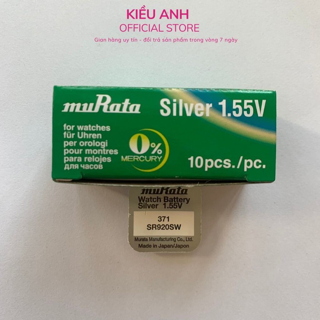 Pin  đồng hồ đeo tay 371 920 SR920SW  muRata  hộp 10 viên  xuất xứ Nhật Bản-VPP Kiều Anh