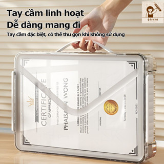 Hộp Đựng Tài Liệu Trong Suốt Khay Nhựa Đựng Tài Liệu Có Nắp Khoá Chống Bụi Khổ A4 Để Bàn Tiện Lợi