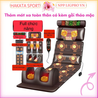 Thảm mát xa toàn thân có kèm gối thảo mộc và massa chân - Đệm, máy massage toàn thân, cổ vai gáy hồng ngoại