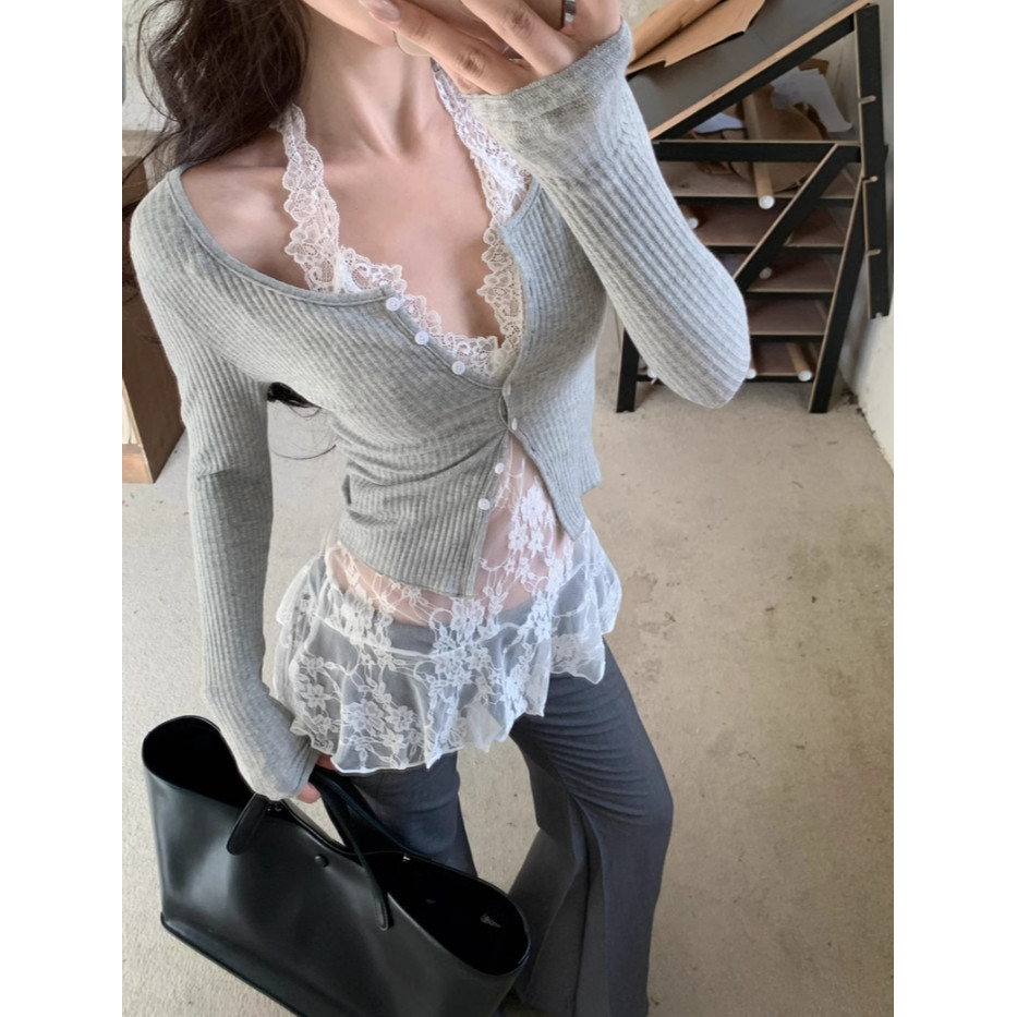 TREETURE  Váy Ren Gợi Cảm Cho Nữ Mùa Hè Thời Trang Mới Áo Sơ Mi Trong Suốt | BigBuy360 - bigbuy360.vn