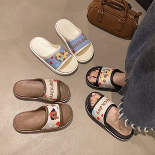  Dép xỏ ngón phong cách Hàn Quốc mũi tròn thời trang dễ thương dép phẳng thoải mái PU dép nữ đi trong nhà ngoài trời chống trượt chống mài mòn dép đế thấp cho sinh viên giá bán buôn tại nhà máy 