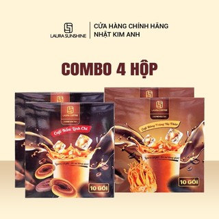  Combo 4 Hộp Cà phê Nhật Kim Anh cà phê hòa tan Laura Coffee   4 hộp x10 gói  