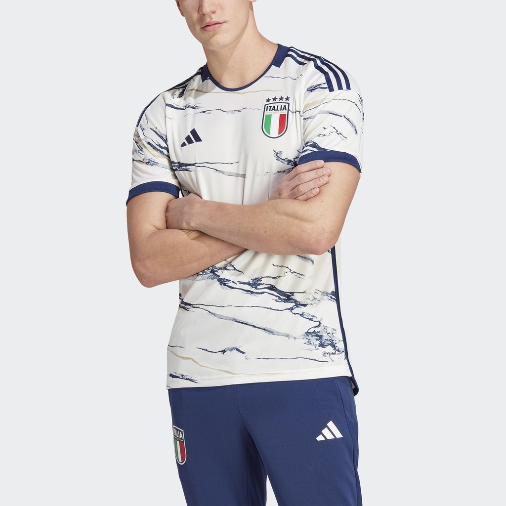 Adidas Bóng đá Áo Đấu Sân Khách Italia 23 Nam trắng HS9896