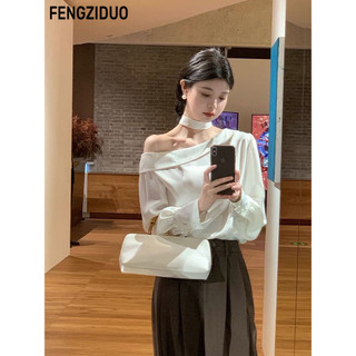 Fengziduo áo sơ mi áo sơ mi nữ áo kiểu hàn quốc phong cách phong cách xinh sang trọng wcs2440opu 16z240416