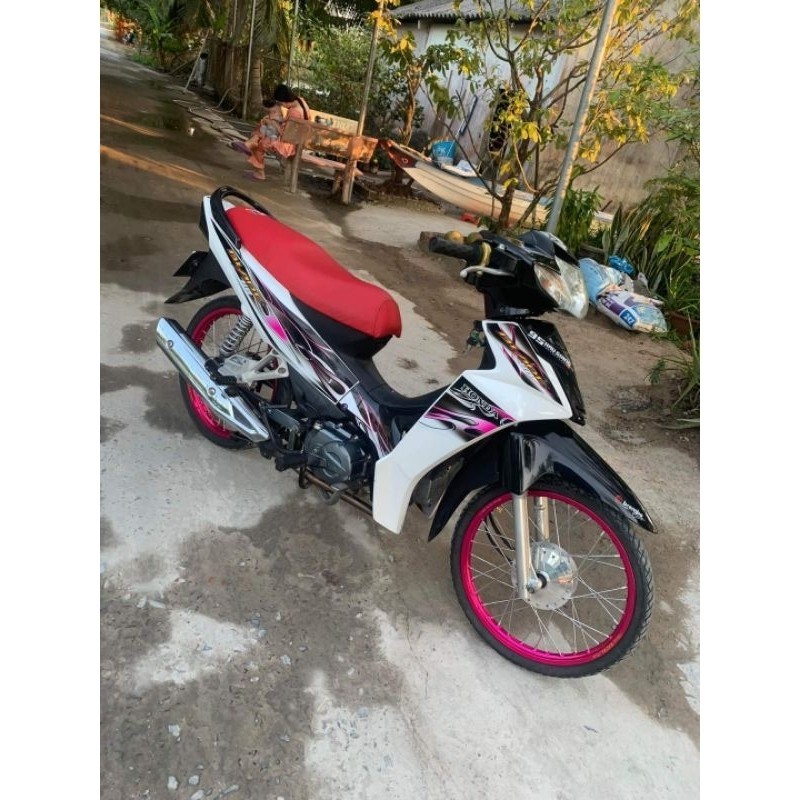 Tem dán xe Wave Blade 110 . Tem rời trắng hồng siêu vip bảo hành màu trọn đời xe