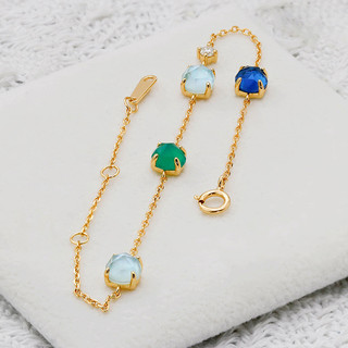 2024 Trang Sức Bán Buôn Pháp Retro Niche Phong Cách S925 Mạ Bạc 14k Hoa Cúc Vàng + Vòng Tay Vỏ Trắng