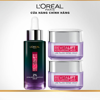Bộ serum & 2 kem dưỡng kiềm dầu thu nhỏ lỗ chân lông Niacinamide 2% L'Oreal Paris
