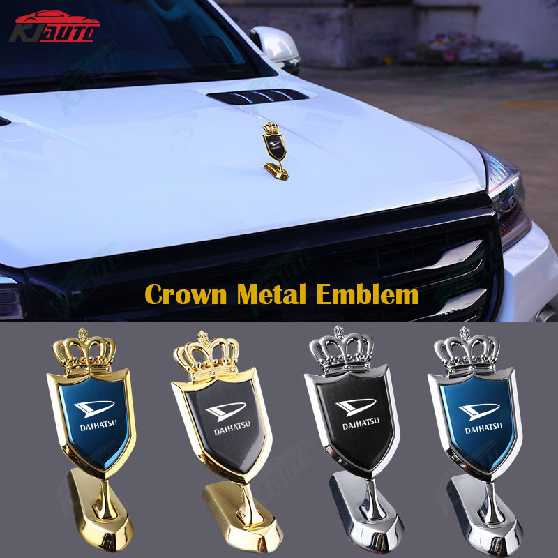 Daihatsu Crown Mặt Trước Logo Xe Hood Trang Trí Động Cơ Hood Miếng Dán Sửa Đổi Xe Phụ Kiện Phong Cách Thể Thao Cho Sigra Max Terios Rocky Luxio Taruna Ayla Xenia Sirion Ceria Sang Trọng