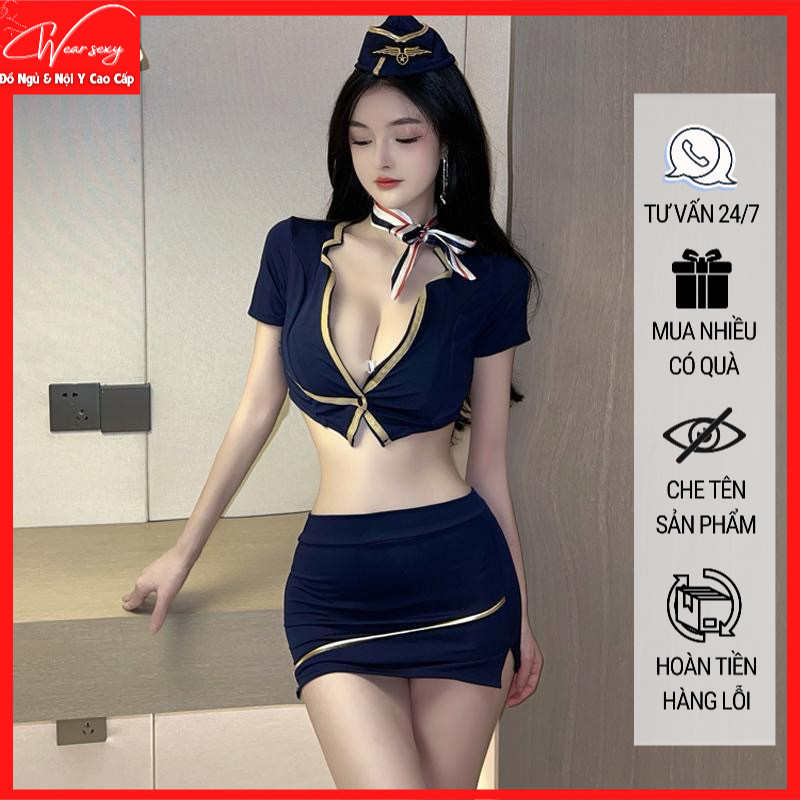 Đồng Phục Nữ Tiếp Viên Hàng Không Nóng Bỏng Đồ Lót Gợi Cảm Quyến Rũ 1044 [CWEAR.SEXY] | BigBuy360 - bigbuy360.vn