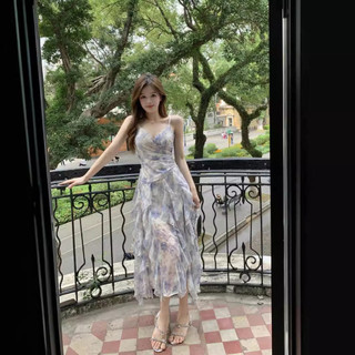 Sixty-eightĐầm Đeo Hoa Nữ Cổ Chữ V Gợi Cảm Cổ Tích Váy Dài Xòe Maxi Cho Nàng Đi Biển Đi Tiệc NZA04-QUN 