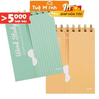 Sổ từ vựng Klong A6 120 trang VPP Tuệ Minh Word Study bìa Pastel MS916 vở học từ mới ngoại ngữ