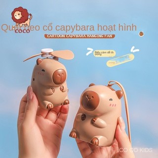  Kapibara Treo Cổ Quạt Điện Mini Cầm Tay usb Sạc Di Động Trẻ Em Ký Túc Xá Sinh Viên Ngoài Trời Quạt Nhỏ 