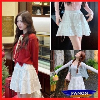 Chân váy ren xếp tầng dáng ngắn ulzzang 2 lớp chân váy lolita trắng xòe dáng ngắn kèm quần bảo hộ xinh xắn CV30 PANOSI