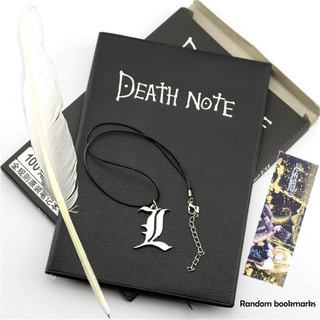 Sổ tay bìa da in họa tiết anime death note kèm bút và dây chuyền | Panda House