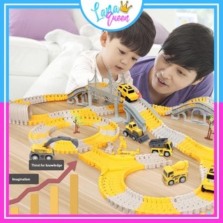 Bộ đồ chơi lắp ráp đường ray ô tô 345 chi tiết xe chạy nhanh đồ chơi lắp ghép đường đua thông minh cho bé