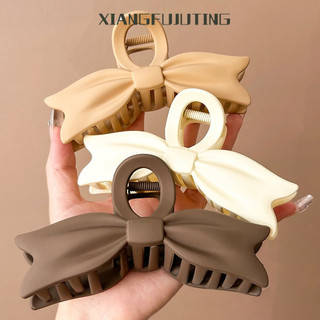 Xiangfujutingkaki nhựa lớn nơ kẹp tóc kẹp tóc cô gái dễ thương