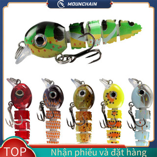 Mounchain Mồi Mồi 5.5cm / 4g Mini Chìm Đa Khớp Bionic Đỏ Giun Mồi Cứng Cho Nước Mặn Câu Cá Nước Ngọt