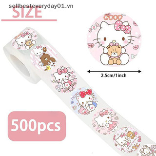 Sellbest & MỚI 500 / Cuộn Sanrio Giai Điệu Tai Lớn Chó Kulomi Hello Kitty Dán Nướng Bao Bì Nhãn Niêm Phong Miếng Dán Anime Kawaii.