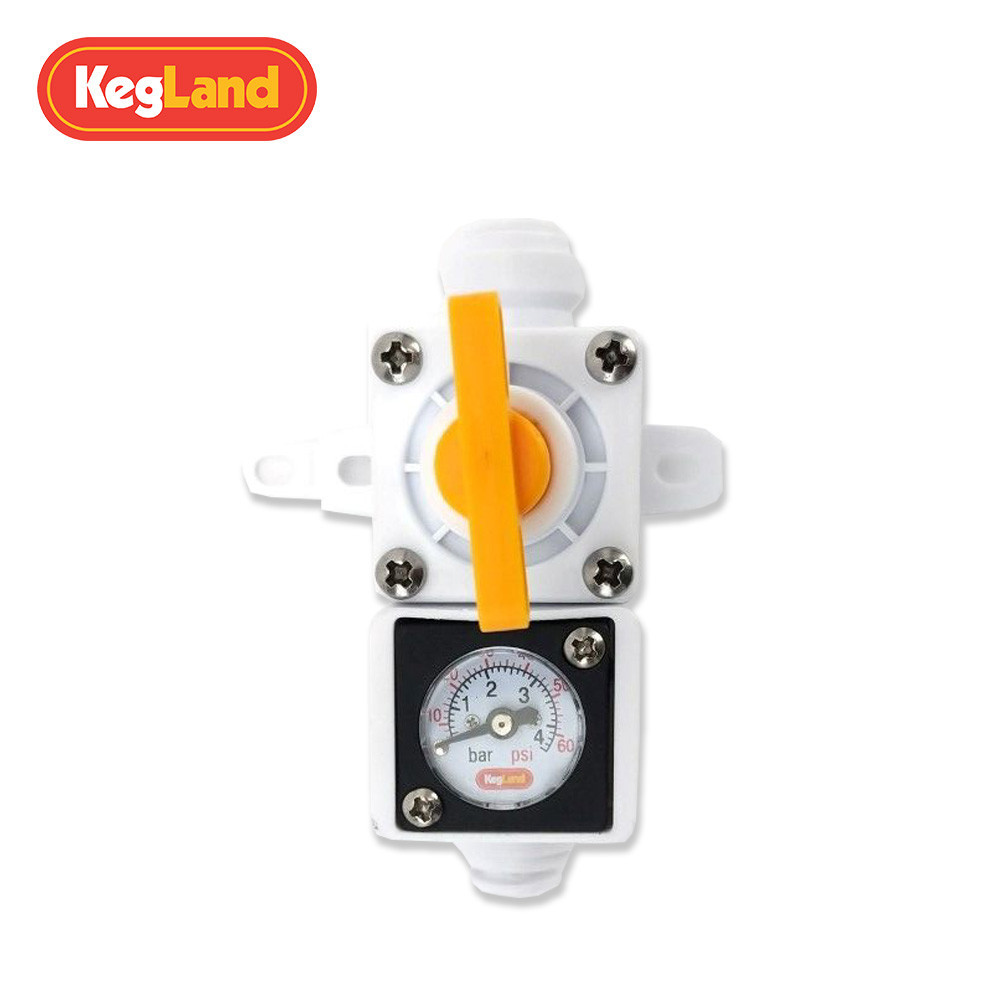 Kegland 8mm Bộ điều chỉnh nội tuyến Duotight 0-60psi Đồng hồ đo tích hợp (5 / 16 ") Công cụ thanh ph
