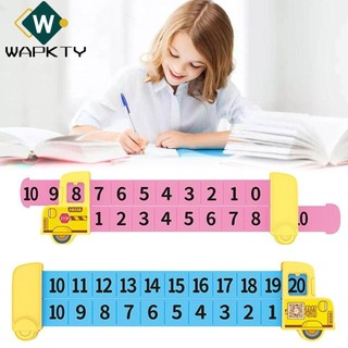 Thước phân giải toán WAPKTY, Trong vòng 20 thước trừ bằng nhựa, Màu sắc ngẫu nhiên chất lượng cao Trình diễn giảng dạy di động Thước bổ sung Đồ dùng học tập