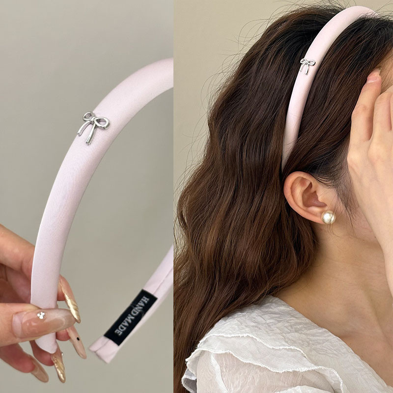 1,5cm Màu Hồng Nơ Mũ Băng Đô Quấn Tóc Phụ Kiện Tóc Cho Nữ